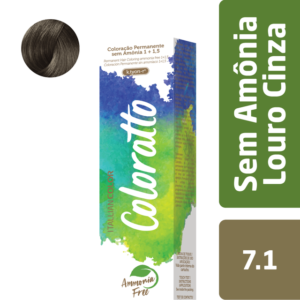 COLORAÇÃO SEM AMÔNIA COLORATTO 60G LOURO CINZA 7.1