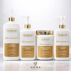 Kit Blindagem Âmbar 4 Itens -Redução de Volume, Selagem e Brilho Intenso